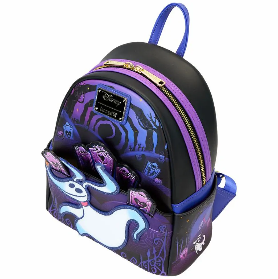 The Nightmare Before Christmas - Zero Graveyard Light Up 10" Faux Leather Mini Backpack
