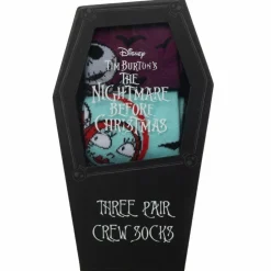 The Nightmare Before Christmas - Crew Socks in Coffin Box 3-Pack (One Size)