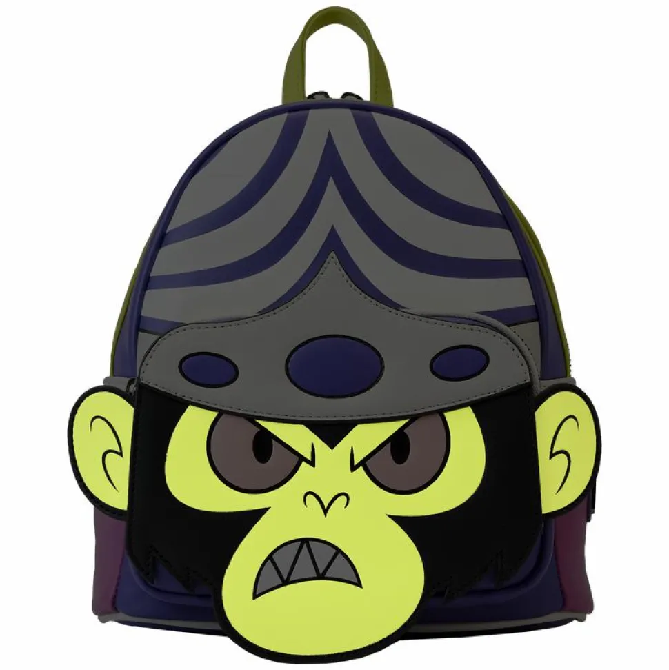 The Powerpuff Girls - Mojo Jojo Cosplay Glow in the Dark 10” Faux Leather Mini Backpack