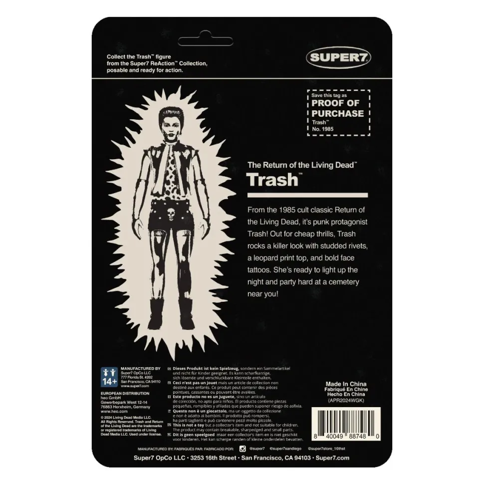 The Return of the Living Dead (1985) - Trash (Monster Glow) Glow-in-the-Dark ReAction 3.75" Action Figure (Wave 4)