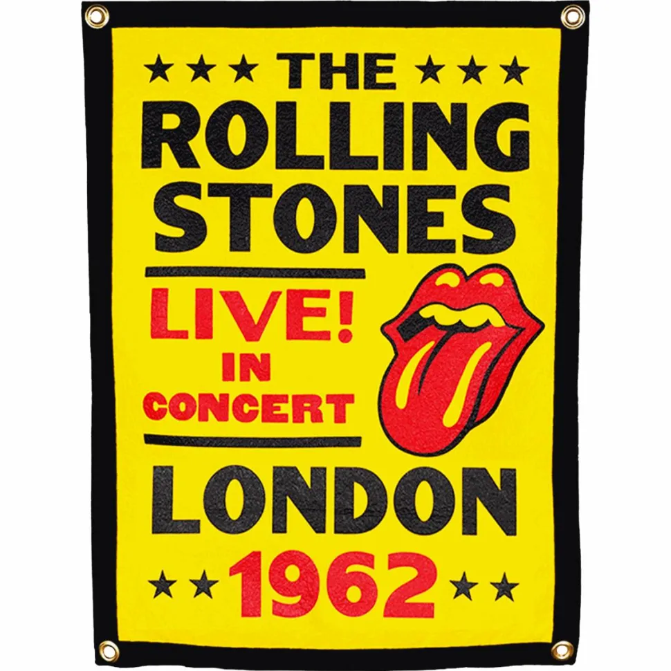 The Rolling Stones - Live in Concert! London 1962 Wool Felt Camp Flag (18" x 24")