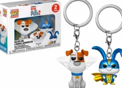 The Secret Life of Pets 2 - Snowball in Superhero Suit & Max with Cone Pocket Pop! Vinyl Keychain 2-Pack