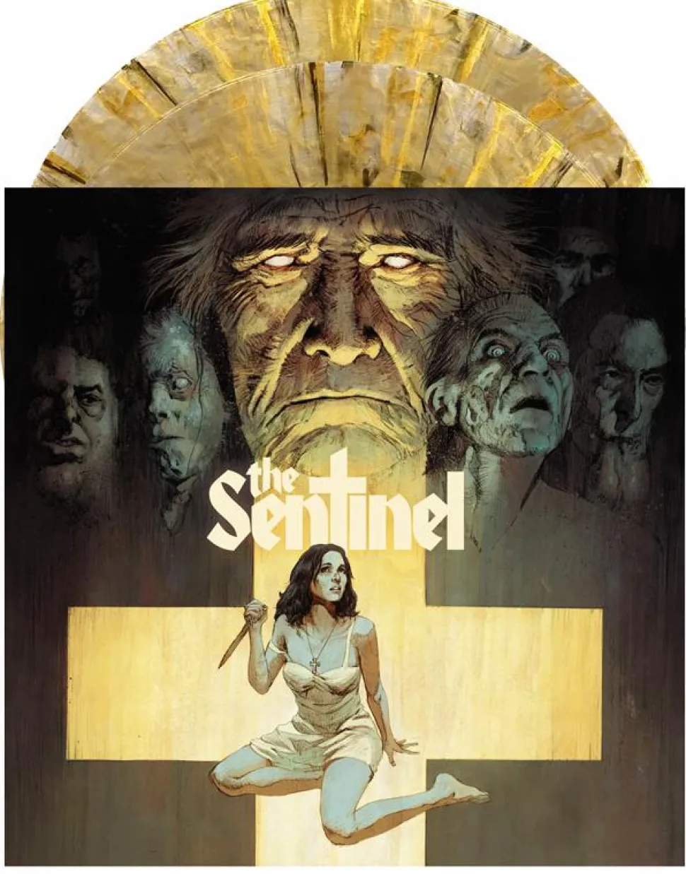 The Sentinel (1977) - Original Motion Picture Soundtrack by Gil Melle 2xLP Vinyl Record (Gateway to Hell Metallic Gold with Black Smoke Coloured Vinyl)