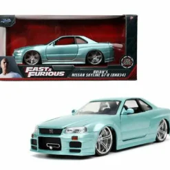 The Turbo Charged Prelude for 2 Fast 2 Furious - Brian's 2002 Nissan Skyline GT-R (BNR34) 1/24th Scale Die-Cast Vehicle Replica