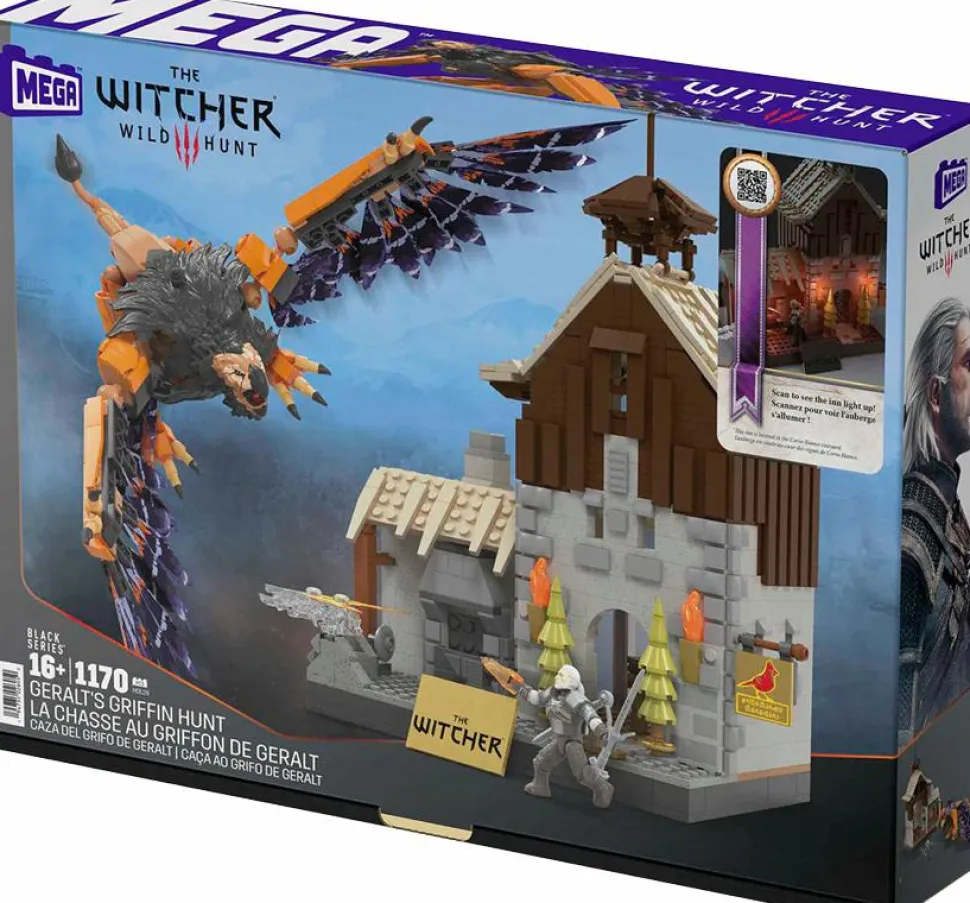 The Witcher 3: Wild Hunt - Geralt's Griffin Hunt Black Series Mega Construx Building Block Construction Set (1170 Pieces)