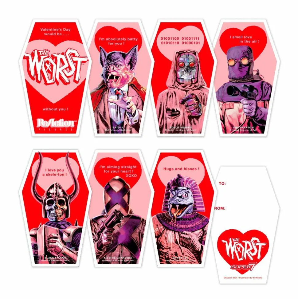 The Worst - Valentine’s Day Robot Reaper Pink Glow-in-the-Dark ReAction 3.75” Action Figure