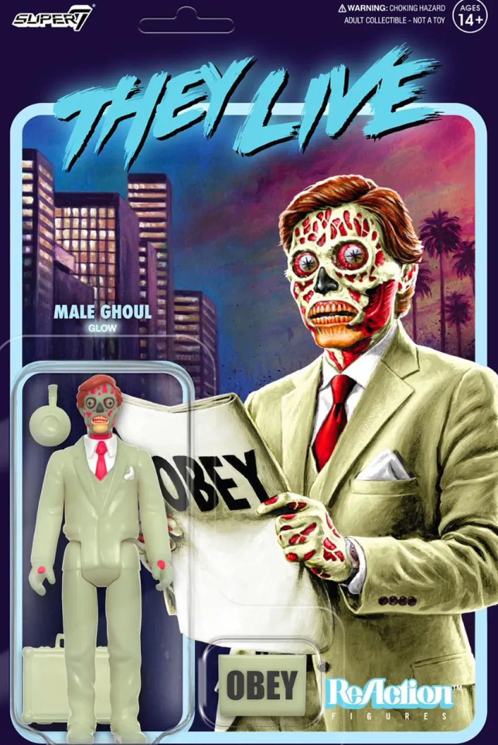 They Live - Male Ghoul Glow in the Dark ReAction 3.75” Action Figure