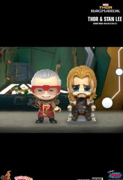 Thor 3: Ragnarok - Thor & Stan Lee Cameo Cosbaby (S) Hot Toys Figure 2-Pack