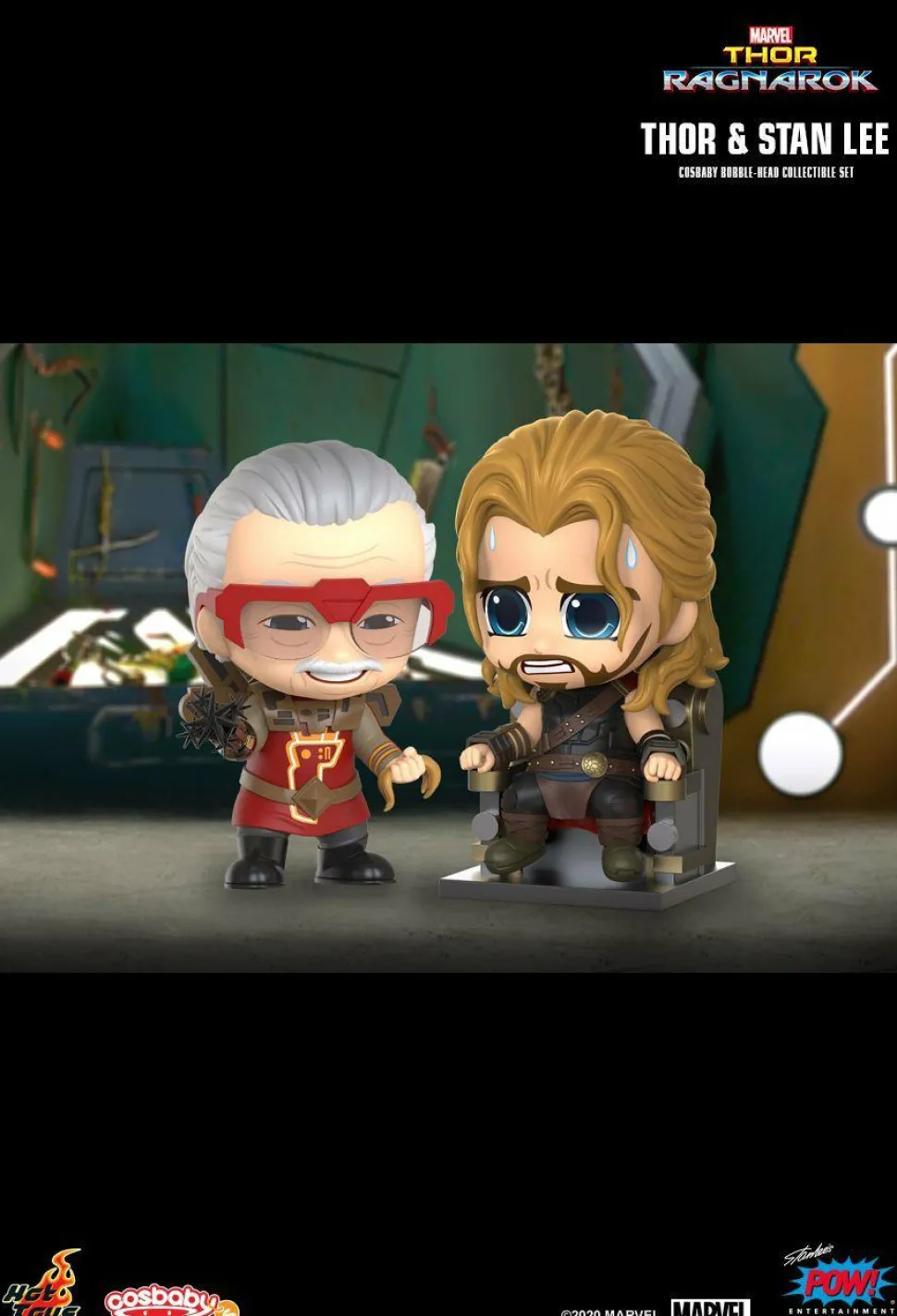 Thor 3: Ragnarok - Thor & Stan Lee Cameo Cosbaby (S) Hot Toys Figure 2-Pack