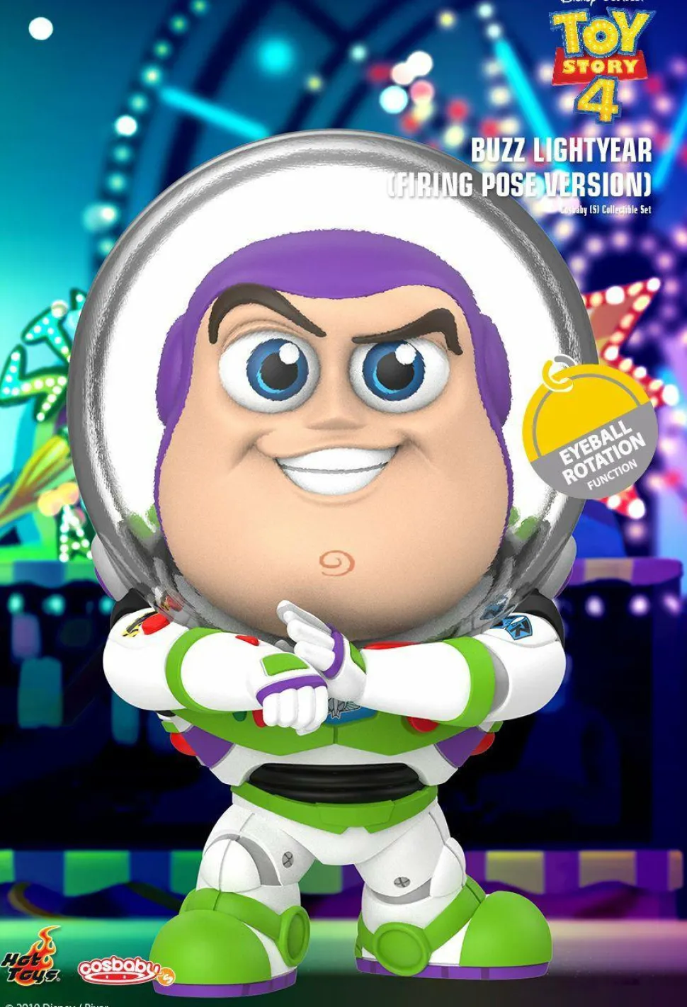 Toy Story 4 - Buzz Lightyear Firing Pose Cosbaby 3.75” Hot Toys Bobble-Head Figure