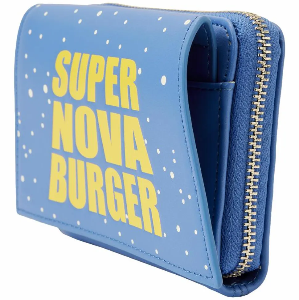 Toy Story - Pizza Planet Super Nova Burger Glow in the Dark 4” Faux Leather Zip-Around Wallet