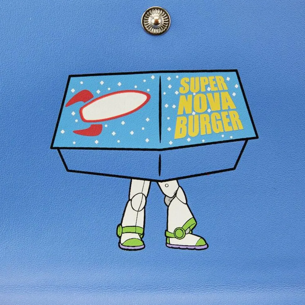 Toy Story - Pizza Planet Super Nova Burger Glow in the Dark 4” Faux Leather Zip-Around Wallet