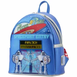 Toy Story - Pizza Planet Space Entry Lenticular Glow in the Dark 10” Faux Leather Mini Backpack