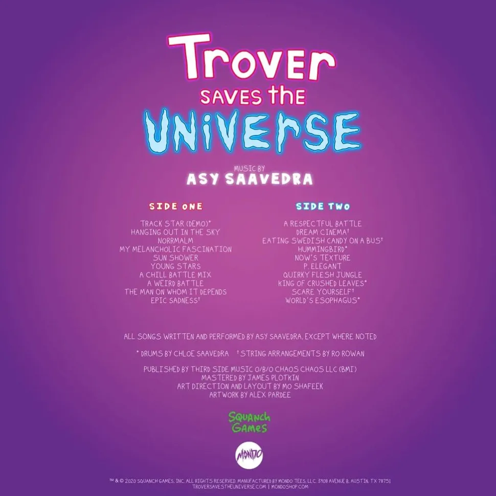Trover Saves The Universe - Original Video Game Soundtrack by Asy Saavedra LP Vinyl Record