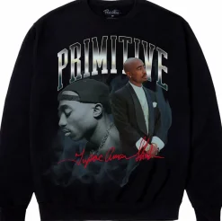 Tupac - Tupac x Primitive Legend Black Crewneck Sweatshirt