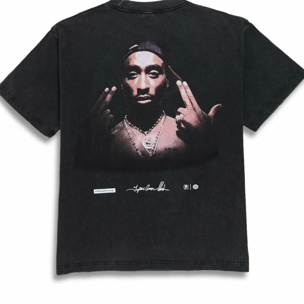 Tupac - Tupac x Primitive Stay Up Black Heavyweight T-Shirt