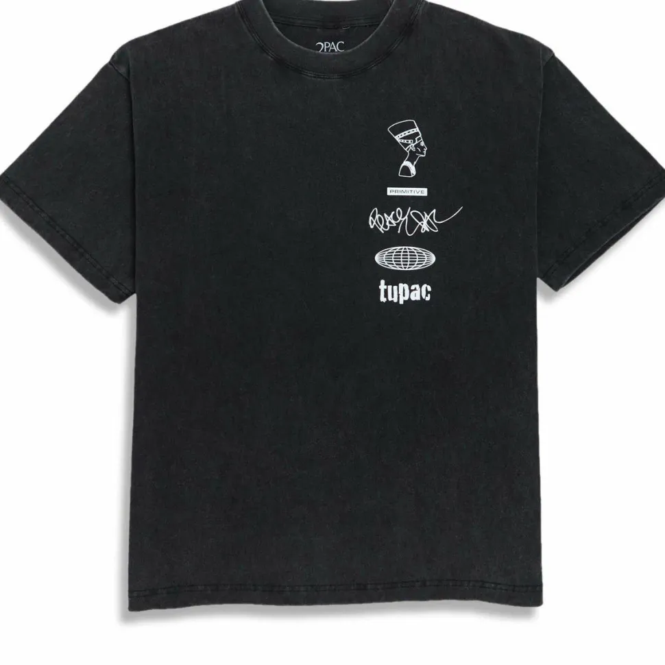 Tupac - Tupac x Primitive Stay Up Black Heavyweight T-Shirt