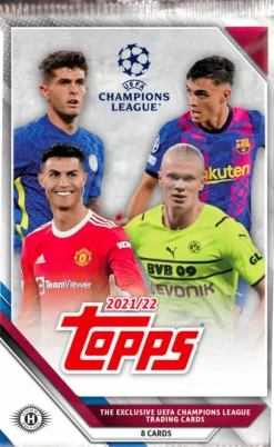 UEFA Champions League Football (Soccer) - 2021/22 Topps Soccer Trading Cards Hobby Pack (8 Cards)