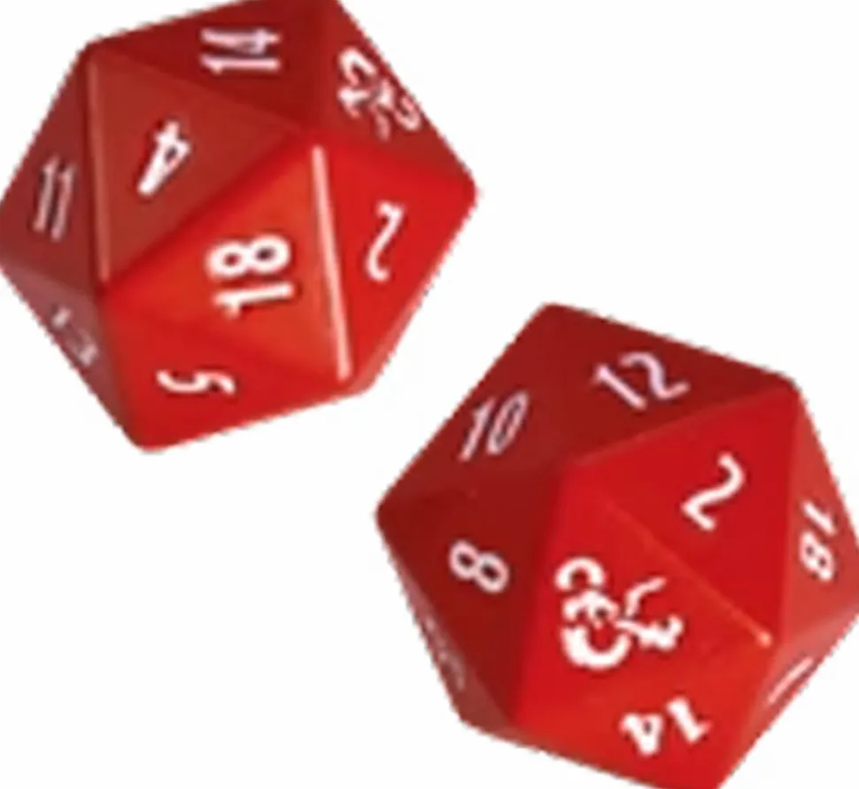 Ultra Pro - Dungeons & Dragons Heavy Metal Red & White D20 Dice 2-Pack