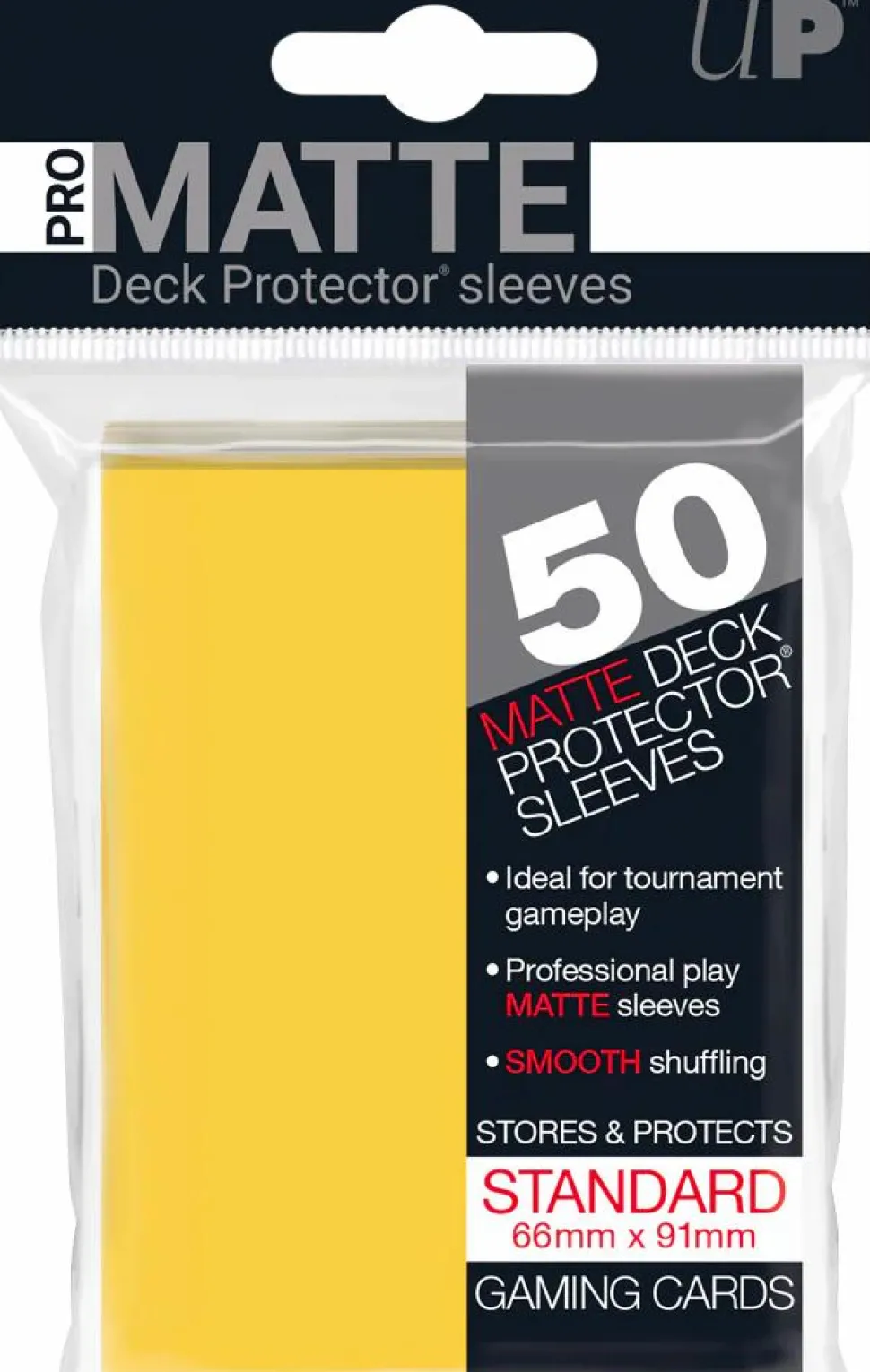Ultra Pro - Yellow Non-Glare Pro-Matte Standard Deck Protector Sleeves (50 Count)