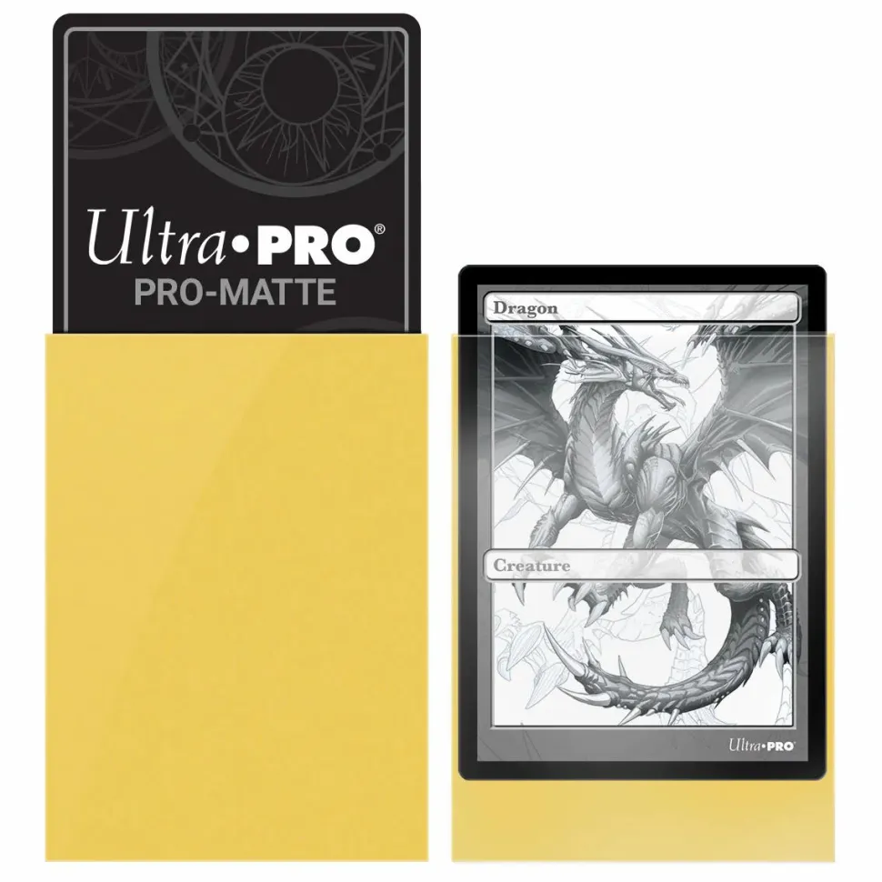Ultra Pro - Yellow Non-Glare Pro-Matte Standard Deck Protector Sleeves (50 Count)