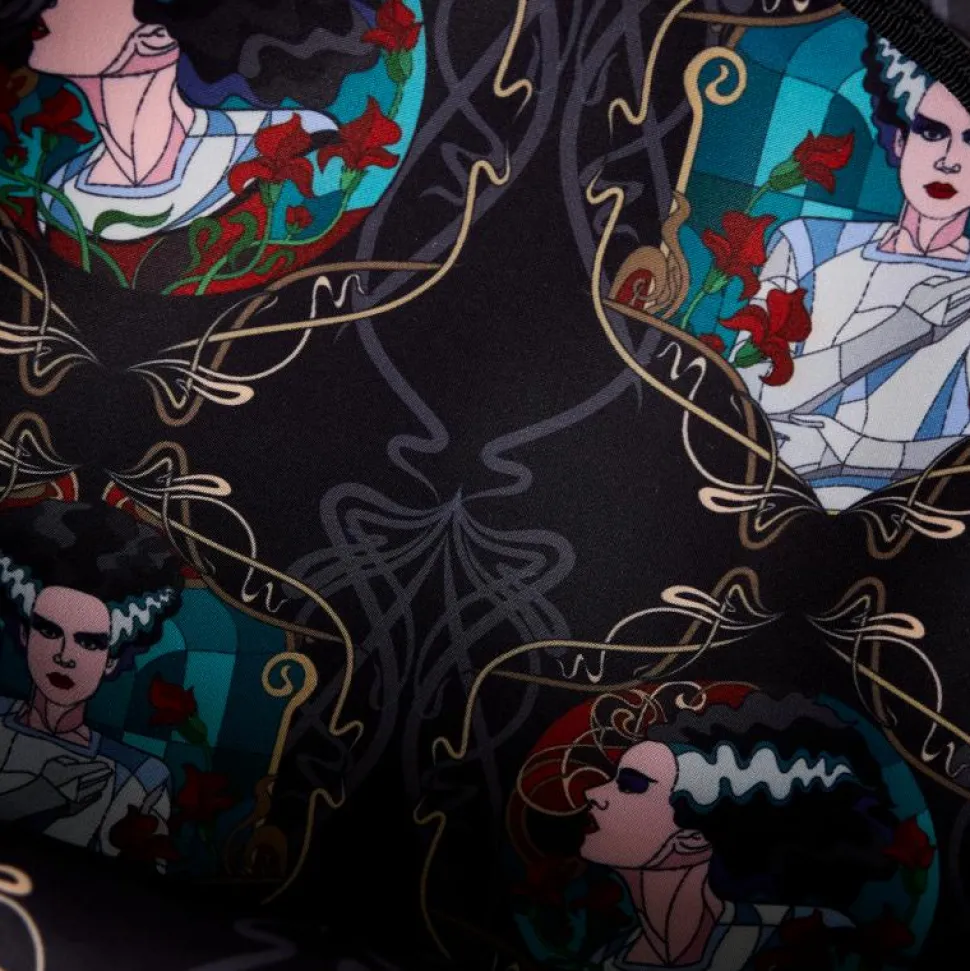 Universal Monsters - Bride of Frankenstein Stained Glass 9" Faux Leather Crossbody Bag