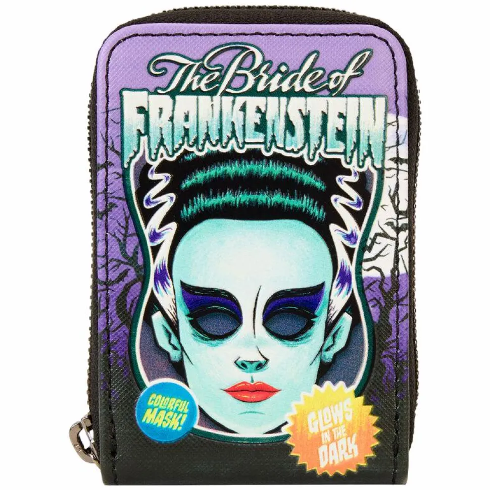 Universal Monsters - Bride of Frankenstein Neon Glow in the Dark 4" Faux Leather Accordion Wallet