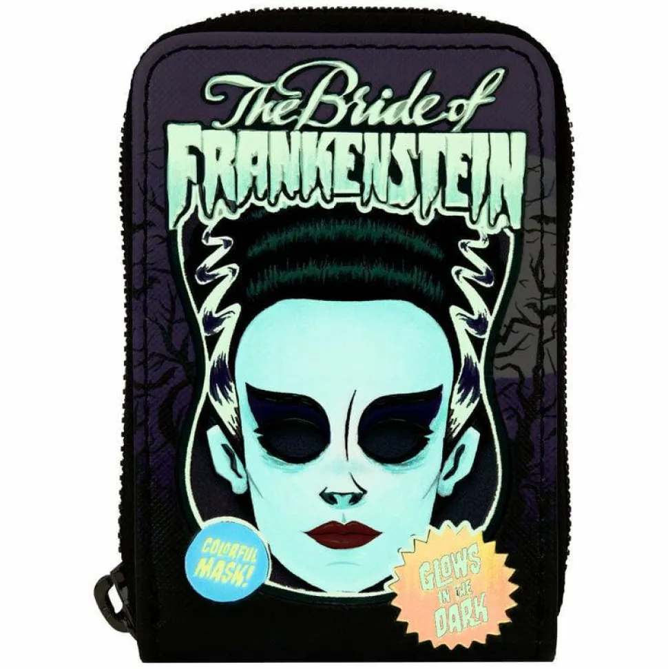Universal Monsters - Bride of Frankenstein Neon Glow in the Dark 4" Faux Leather Accordion Wallet