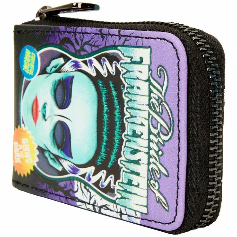 Universal Monsters - Bride of Frankenstein Neon Glow in the Dark 4" Faux Leather Accordion Wallet