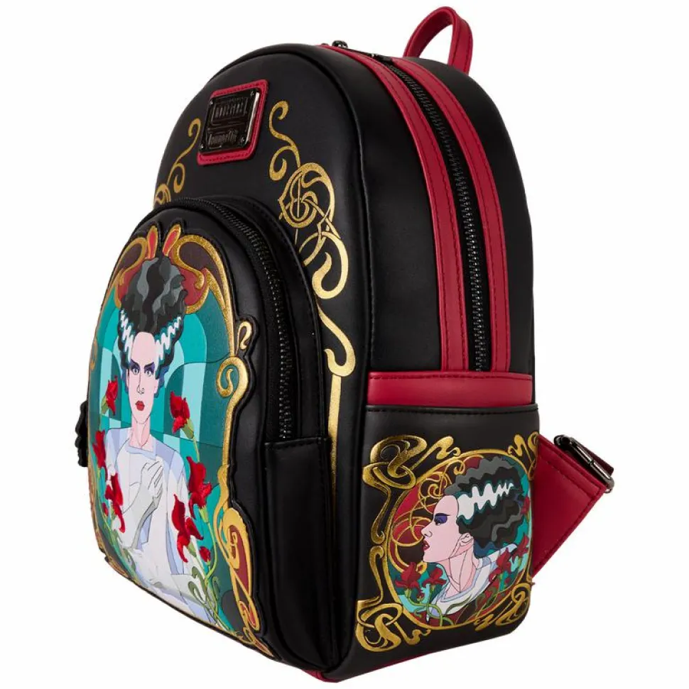 Universal Monsters - Bride of Frankenstein Stained Glass 10" Faux Leather Mini Backpack