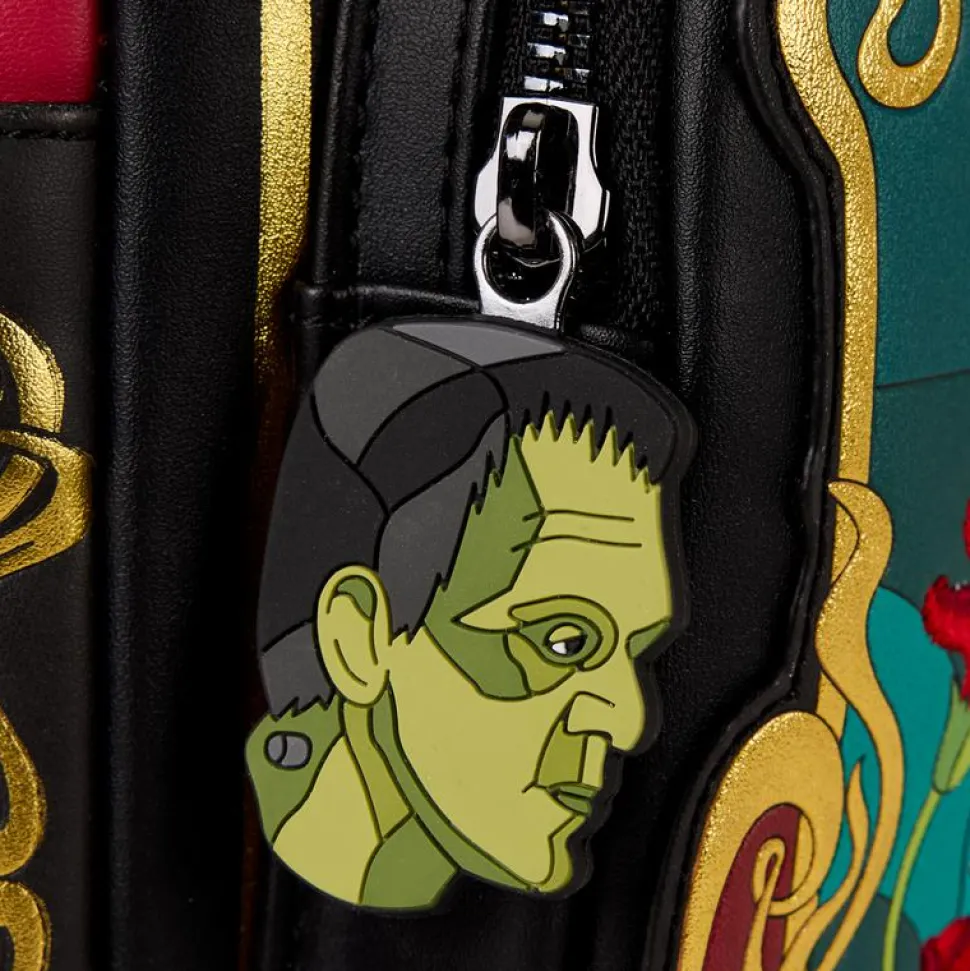 Universal Monsters - Bride of Frankenstein Stained Glass 10" Faux Leather Mini Backpack
