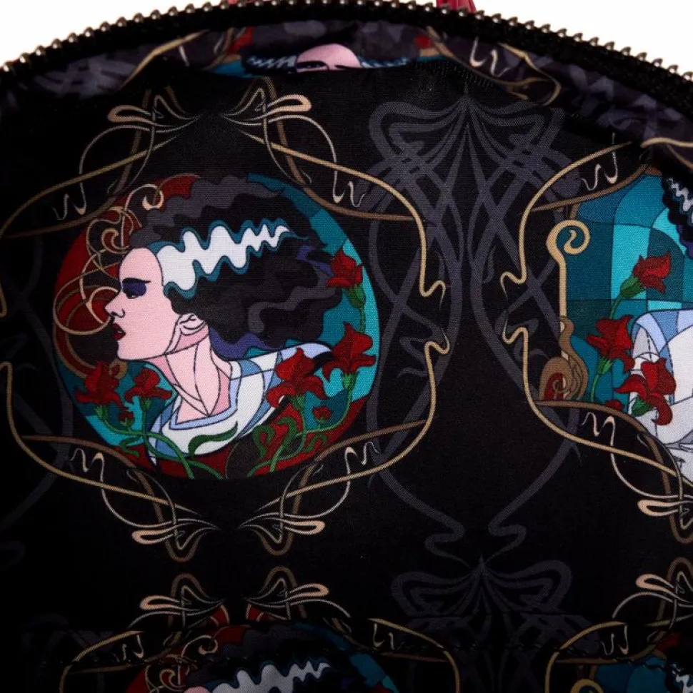 Universal Monsters - Bride of Frankenstein Stained Glass 10" Faux Leather Mini Backpack