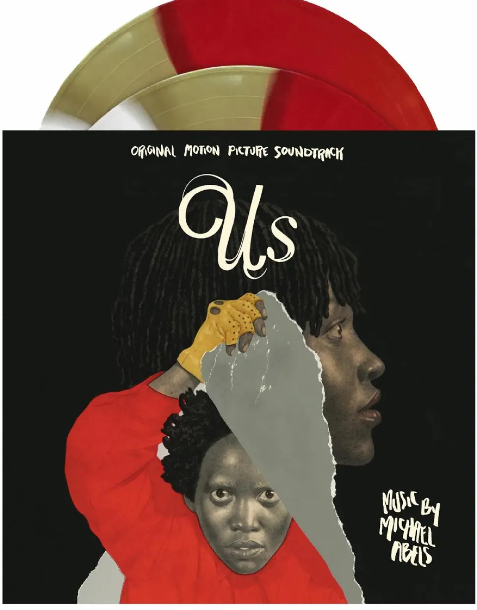 Us (2019) - Original Motion Picture Soundtrack by Michael Abels 2xLP Vinyl Record (The Untethering Red, Brass & White Split Coloured Vinyl)