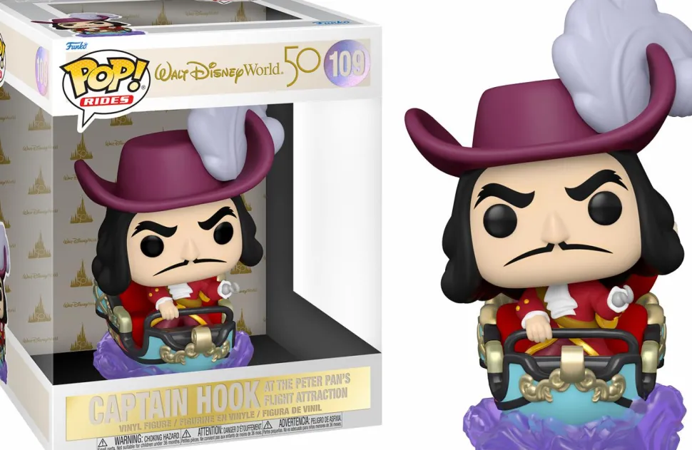 Walt Disney World - Captain Hook on Peter Pan’s Flight Attraction 50th Anniversary Pop! Rides Vinyl Figure