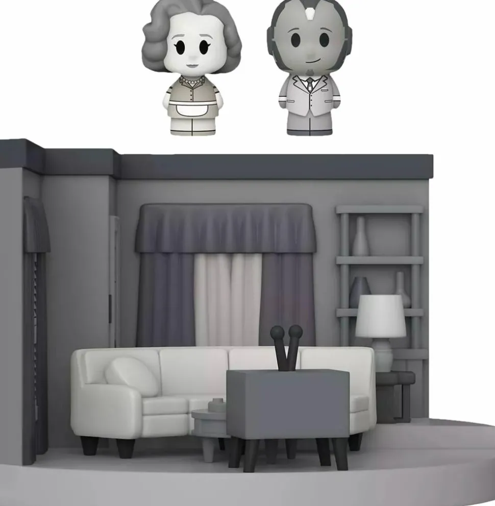 WandaVision - 1950s Wanda & Vision in Living Room Diorama Mini Moments Vinyl Figure