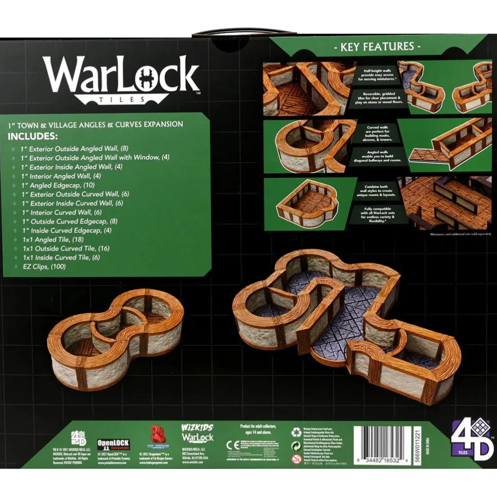 WarLock Tiles - Town & Village 1" Angles & Curves Expansion Pack