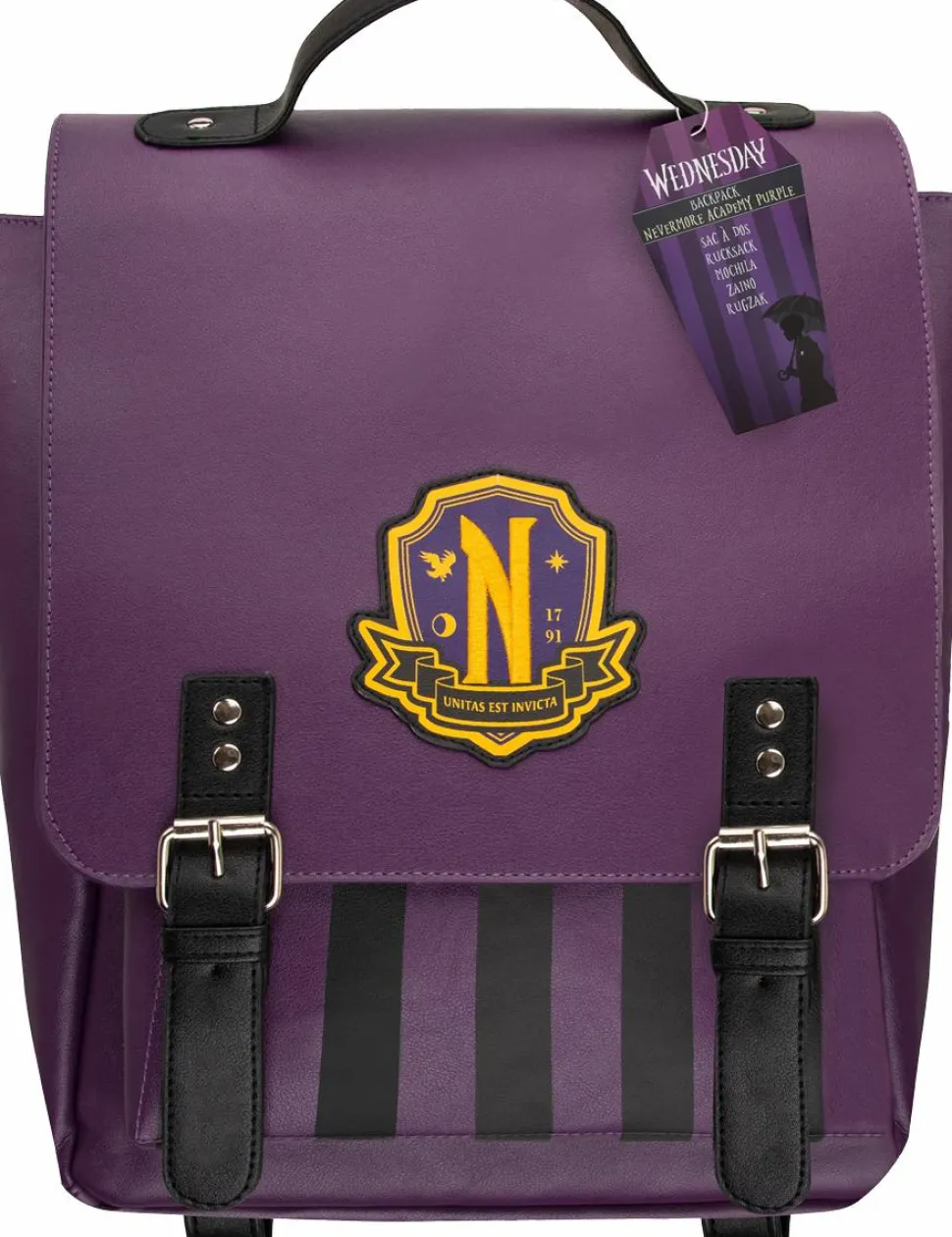 Wednesday (2022) - Purple Nevermore Academy 12" Faux Leather Backpack