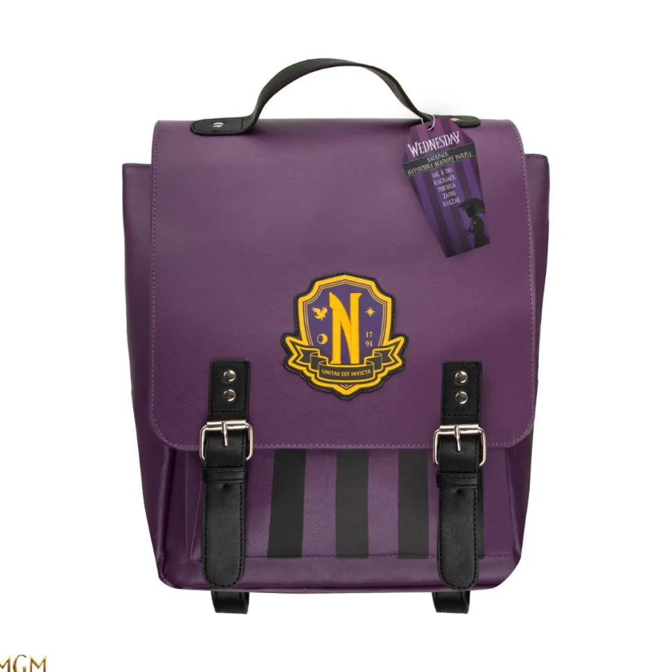 Wednesday (2022) - Purple Nevermore Academy 12" Faux Leather Backpack