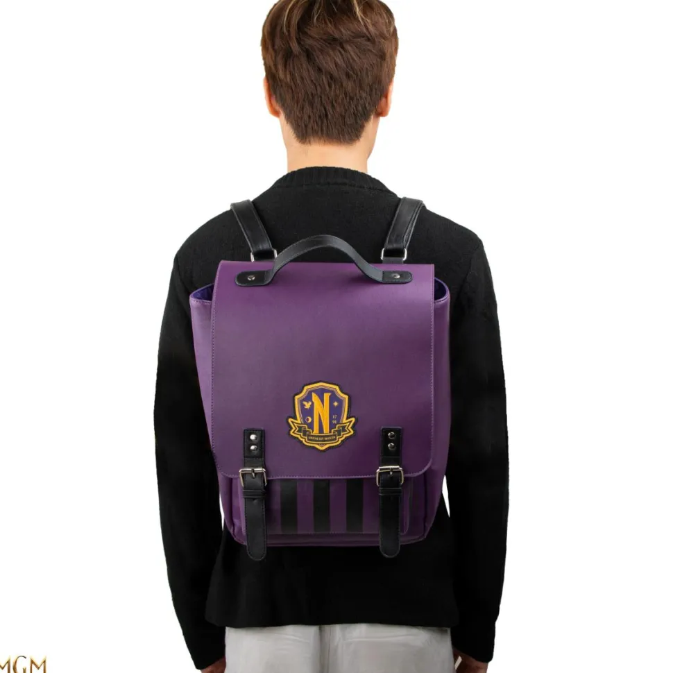 Wednesday (2022) - Purple Nevermore Academy 12" Faux Leather Backpack