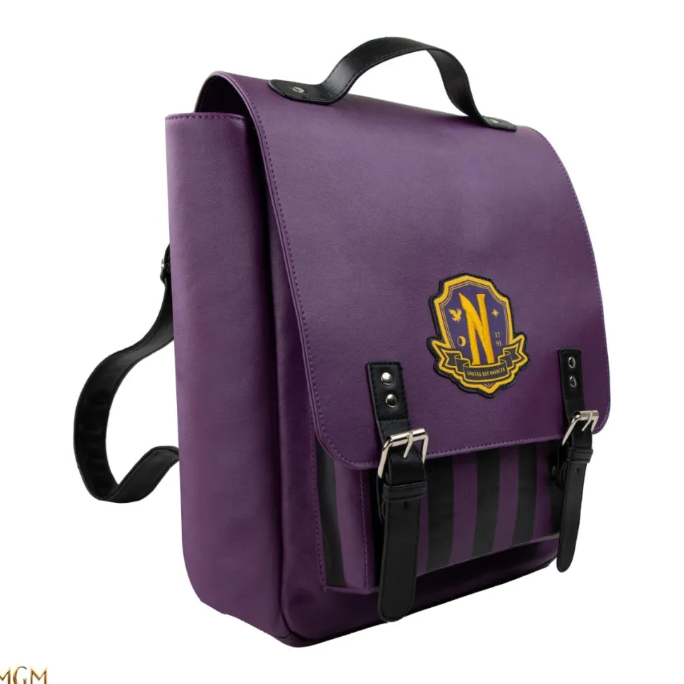 Wednesday (2022) - Purple Nevermore Academy 12" Faux Leather Backpack