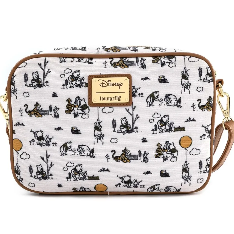 Winnie the Pooh - Line Drawing 10” Canvas Crossbody Bag