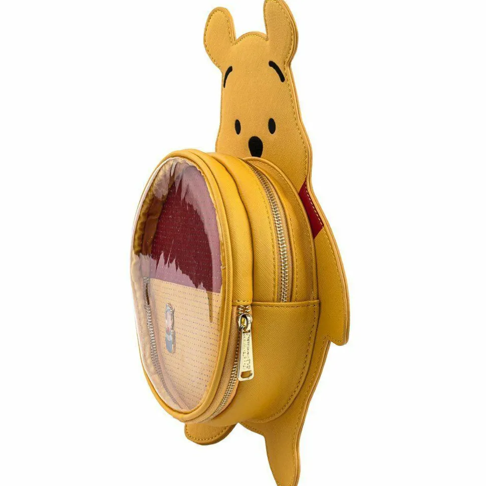 Winnie the Pooh - Pin Trader 13” Faux Leather Convertible Mini Backpack