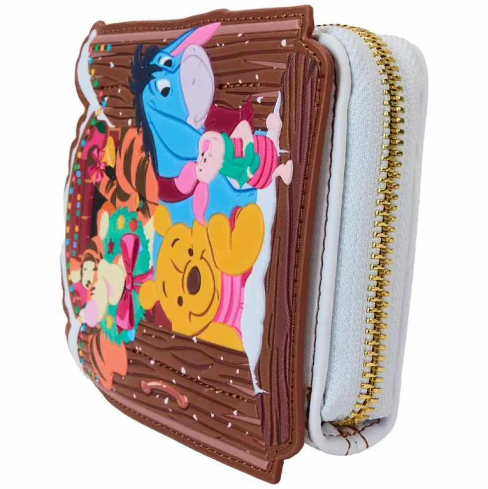 Winnie the Pooh - Pooh & Friends Christmas Greetings 4" Faux Leather Zip-Around Wallet