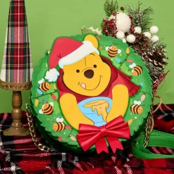 Winnie the Pooh - Pooh Stuck in Wreath Glow in the Dark 9" Faux Leather Crossbody Bag