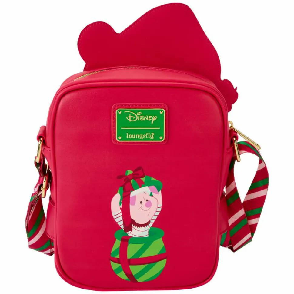 Winnie the Pooh - Santa Winnie & Piglet Cosplay 8" Faux Leather Crossbuddy Bag
