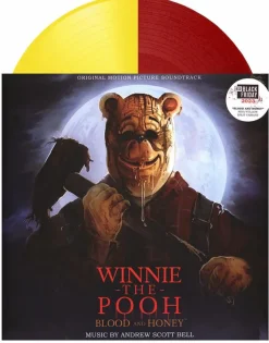 Winnie the Pooh: Blood and Honey - Original Motion Picture Soundtrack by Andrew Scott Bell LP Vinyl Record (2023 Record Store Day Black Friday Exclusive Blood and Honey Red/Yellow Split Coloured Vinyl)