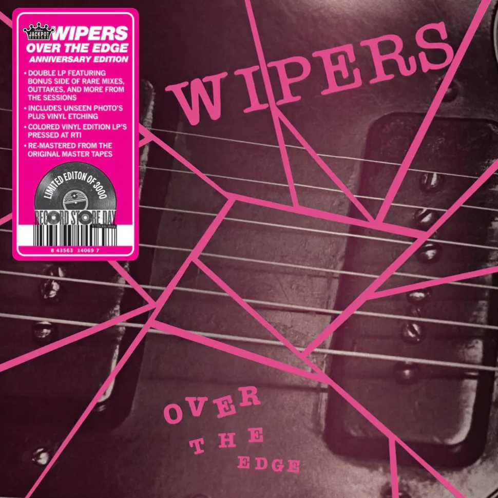 Wipers - Over The Edge 2xLP Vinyl Record (2022 Record Store Day Exclusive Magenta Marbled & Opaque Pink Coloured Vinyl)