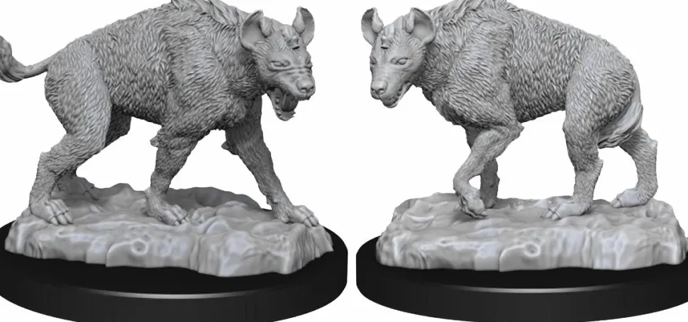 WizKids - Hyenas Deep Cuts Unpainted Miniature Figure 2-Pack