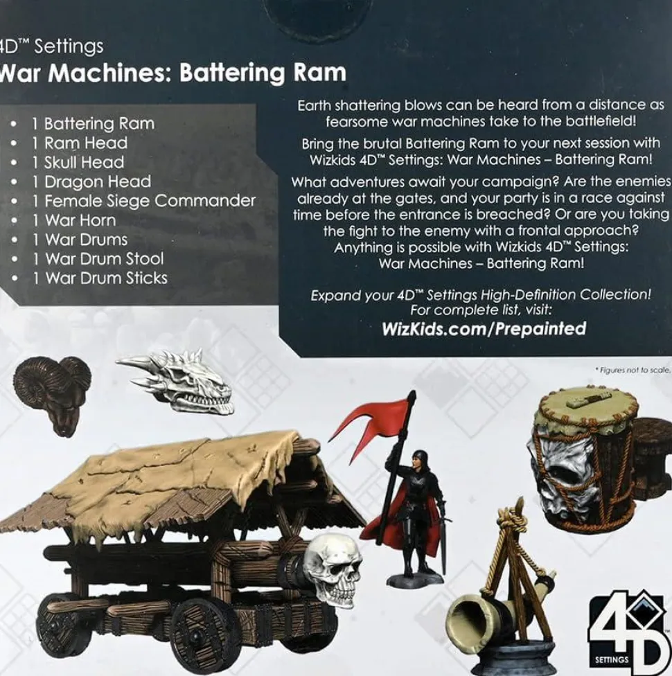 WizKids - War Machines: Battering Ram 4D Settings Pre-Painted Miniature Figure Accessory Pack