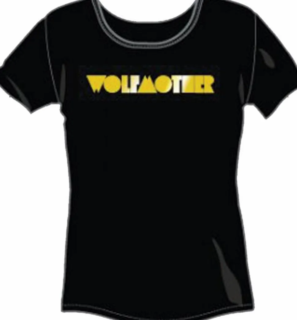 Wolfmother - Black with Gold Print Female T-Shirt